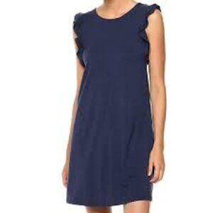 Lily Pulitzer Dani Ruffled Shift Sleeveless Dress Navy Blue Size XS